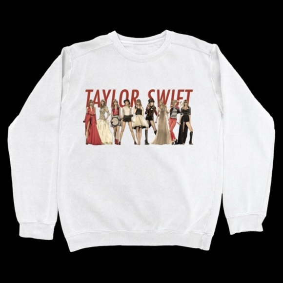Taylor Swift White Sweatshirt with Red Lettering - Picture 2 of 6